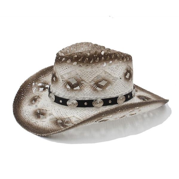 cloches western cowboy hat for women men beach sun sombrero hombre with leather punk band size 58cm, Blue;gray
cloches western cowboy hat for women men beach sun sombrero hombre with leather punk band size 58cm, Blue;gray