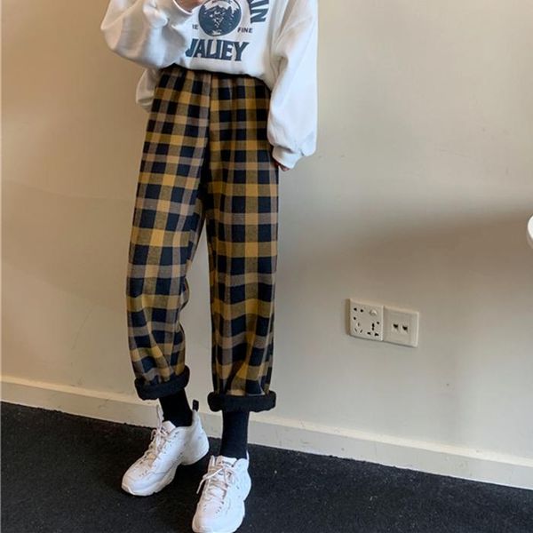 girls oversized plaid pants female plus size trousers teen streetwear elastic waist harlan clothes for women women's & capris, Black;white
girls oversized plaid pants female plus size trousers teen streetwear elastic waist harlan clothes for women women's & capris, Black;white