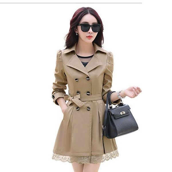 women's trench coats 2021 ladiesjacket spring autumn mid-long bow bandage double breasted female windbreaker outerwear casual lady coat, Tan;black
women's trench coats 2021 ladiesjacket spring autumn mid-long bow bandage double breasted female windbreaker outerwear casual lady coat, Tan;black