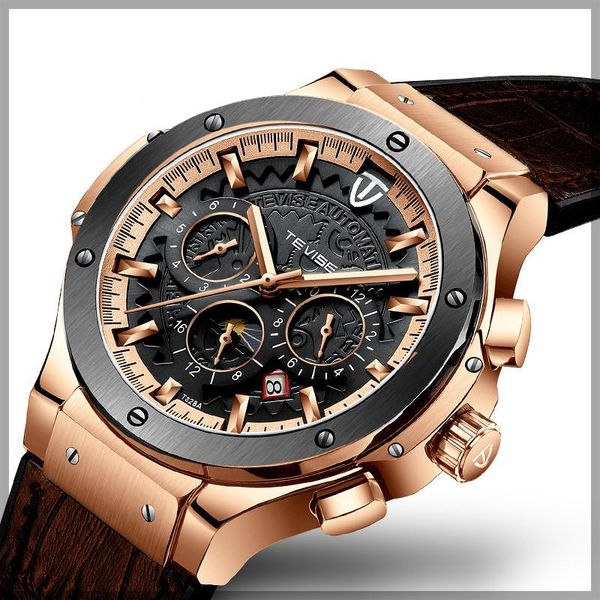 trend man automatic mechanical fallow fashion leather strap waterproof moon and stars men's watches t828a wristwatches, Slivery;brown
trend man automatic mechanical fallow fashion leather strap waterproof moon and stars men's watches t828a wristwatches, Slivery;brown