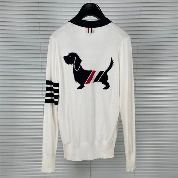 tb women's new spring and autumn korean version back dog printed knitted college cardigan1, Black
tb women's new spring and autumn korean version back dog printed knitted college cardigan1, Black