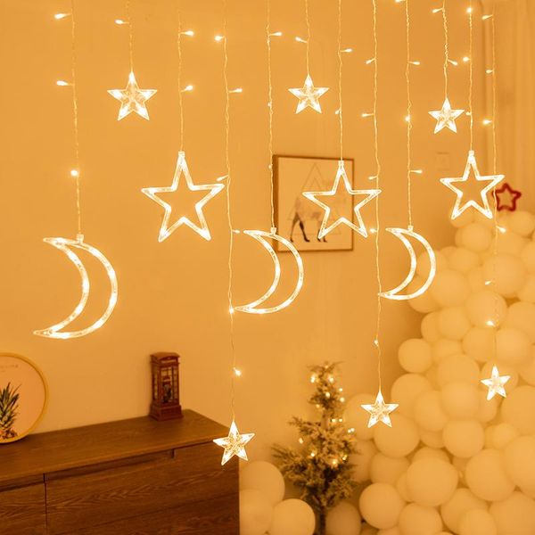 moon star lamp led string lights garland eu220v curtain light for festival christmas ramadan wedding decor fairy party decoration
moon star lamp led string lights garland eu220v curtain light for festival christmas ramadan wedding decor fairy party decoration