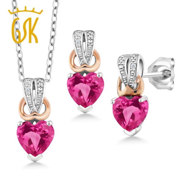 gem stone king 1.82 ct pink created sapphire white diamond 925 silver pendant earrings set for jewerly women bracelet, & necklace, Black
gem stone king 1.82 ct pink created sapphire white diamond 925 silver pendant earrings set for jewerly women bracelet, & necklace, Black