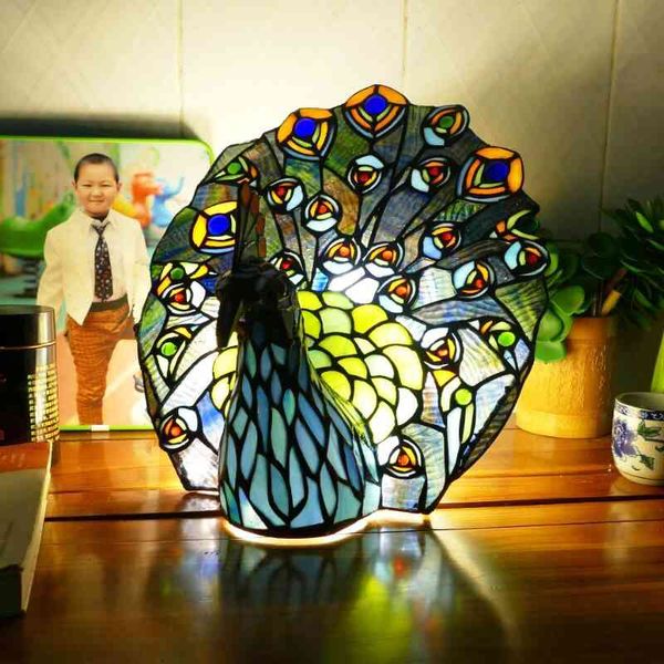 american idyllic living room bedroom study small night creative caf & b tiffany peacock table lamp
american idyllic living room bedroom study small night creative caf & b tiffany peacock table lamp
