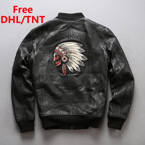 men's leather & faux sheepskin jacket genuine coat embroidery flight baseball jackets male fashion moto coats fast ship dhl/tnt, Black
men's leather & faux sheepskin jacket genuine coat embroidery flight baseball jackets male fashion moto coats fast ship dhl/tnt, Black