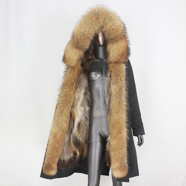 women's fur & faux cxfs 2021 x-long waterproof parka winter jacket women real coat natural raccoon hood detachable streetwear, Black
women's fur & faux cxfs 2021 x-long waterproof parka winter jacket women real coat natural raccoon hood detachable streetwear, Black
