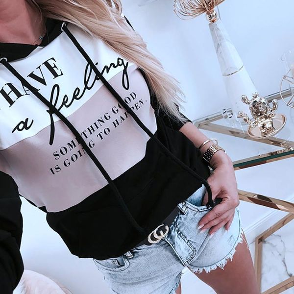 women's hoodies & sweatshirts fashion women long sleeve hooded outerwear letter print pullover, Black
women's hoodies & sweatshirts fashion women long sleeve hooded outerwear letter print pullover, Black
