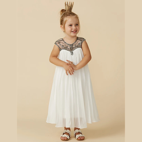 girl's dresses a-line tea length flower girl holiday chiffon short sleeve jewel neck with beading, Red;yellow
girl's dresses a-line tea length flower girl holiday chiffon short sleeve jewel neck with beading, Red;yellow