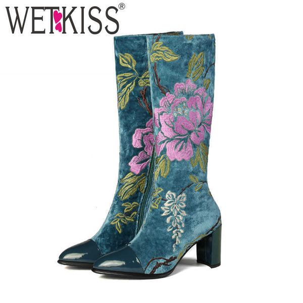 wetkiss knee high boots women zip pointed toe footwear ethnic embroider boots female thick high heels shoes woman spring 210630, Black
wetkiss knee high boots women zip pointed toe footwear ethnic embroider boots female thick high heels shoes woman spring 210630, Black