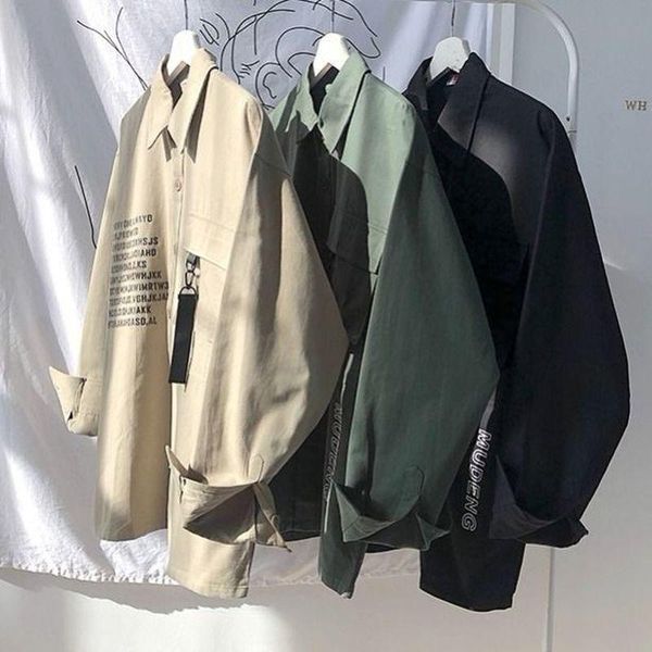 men's casual shirts long-sleeved shirt spring autumn trend loose large size student letter thin jacket korean handsome vintage blouse, White;black
men's casual shirts long-sleeved shirt spring autumn trend loose large size student letter thin jacket korean handsome vintage blouse, White;black