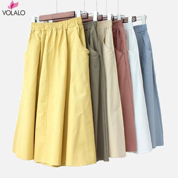 women's high waist side pockets skirts spring summer solid a-line female midi 2021 fashion elastic waists ladies bottom, Black
women's high waist side pockets skirts spring summer solid a-line female midi 2021 fashion elastic waists ladies bottom, Black
