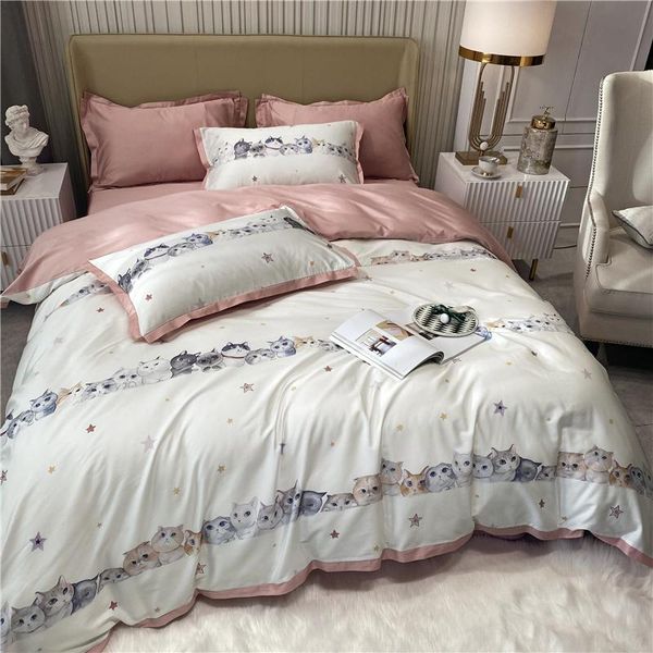 luxury white 600tc egyptian cotton cat printing bedding set king super soft silky duvet cover flat/fitted sheet pillowcase sets
luxury white 600tc egyptian cotton cat printing bedding set king super soft silky duvet cover flat/fitted sheet pillowcase sets