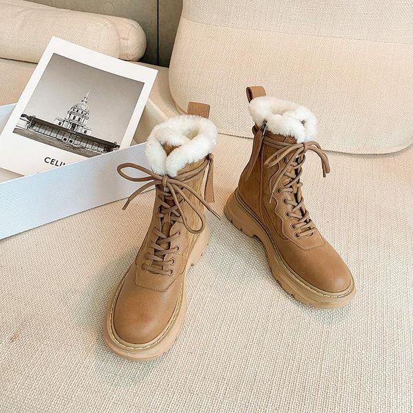boots winter 2021 women snow short leisure genuine leather cowhide wool warm shoes, Black
boots winter 2021 women snow short leisure genuine leather cowhide wool warm shoes, Black