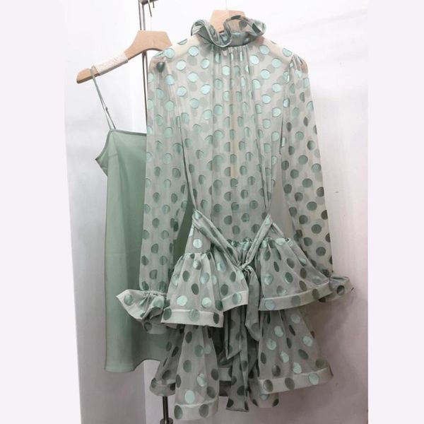 casual dresses women burnout dot silk blend mini dress in mint tiered frilled fluted, Black;gray
casual dresses women burnout dot silk blend mini dress in mint tiered frilled fluted, Black;gray