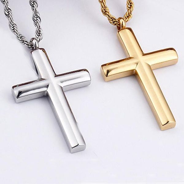 pendant necklaces simple classic men's cross necklace jewelry gift 316l stainless steel 62mm*40mm, Silver
pendant necklaces simple classic men's cross necklace jewelry gift 316l stainless steel 62mm*40mm, Silver