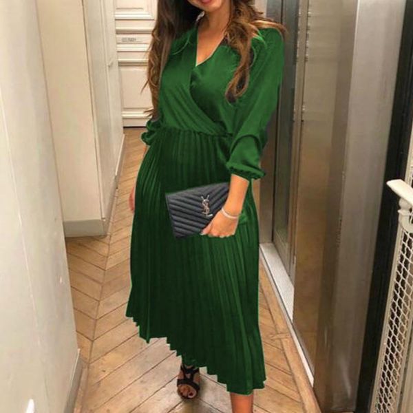 casual dresses women elegant evening party pleated dress long sleeve v-neck arrival ladies ol, Black;gray
casual dresses women elegant evening party pleated dress long sleeve v-neck arrival ladies ol, Black;gray