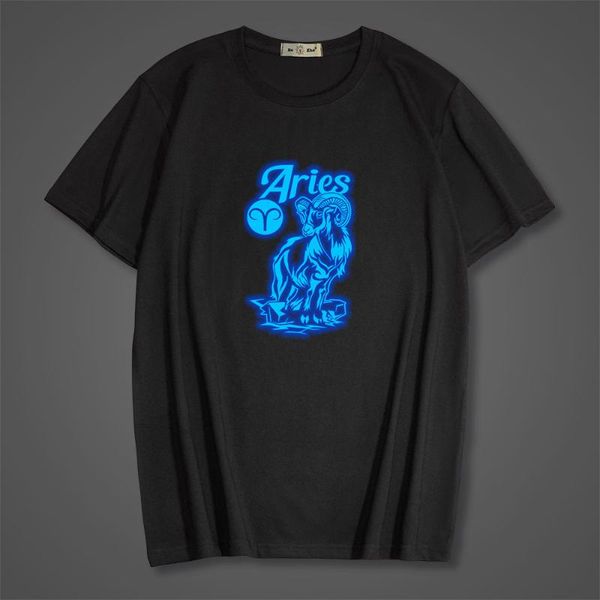 men's t-shirts summer 100% cotton aries fluorescent luminous t-shirt twelve constellations short sleeve men children family tshirt, White;black
men's t-shirts summer 100% cotton aries fluorescent luminous t-shirt twelve constellations short sleeve men children family tshirt, White;black