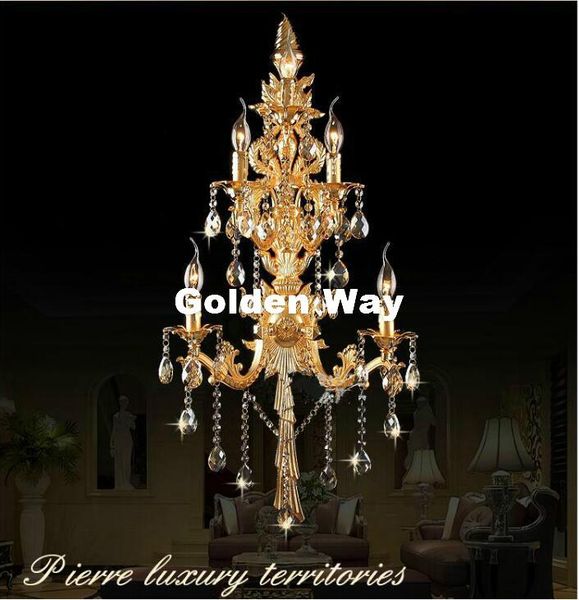 wall lamp european golden zinc alloy light modern crystal decoration el room bedside 5l led w48cm h100cm
wall lamp european golden zinc alloy light modern crystal decoration el room bedside 5l led w48cm h100cm