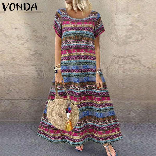 women maxi long dress 2021 vonda casual o neck short sleeve party dresses plus size bohemian beach sundress femme robe, Black;gray
women maxi long dress 2021 vonda casual o neck short sleeve party dresses plus size bohemian beach sundress femme robe, Black;gray