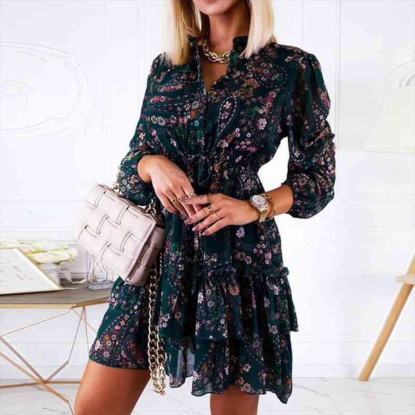 vintage ruffles floral print women dress shirt autumn chiffon long sleeve casual spring a line short boho female, Black;gray
vintage ruffles floral print women dress shirt autumn chiffon long sleeve casual spring a line short boho female, Black;gray