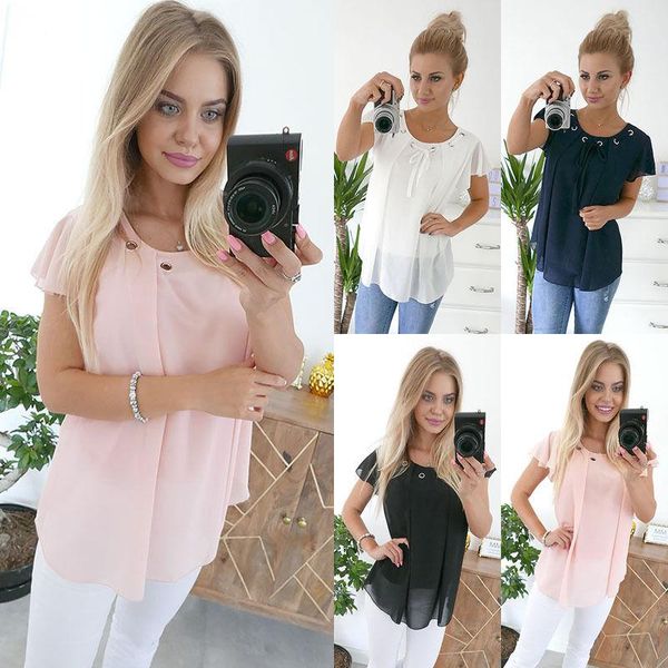women's t-shirt 2021 seller summer cold chiffon shortsleeve casual shirt ladies thin loose comfort regular, White
women's t-shirt 2021 seller summer cold chiffon shortsleeve casual shirt ladies thin loose comfort regular, White