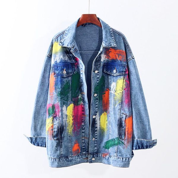women's jackets korean mid-length loose color graffiti denim jacket women oversized blue jean coat female jaqueta casual autumn 2021 fa, Black;brown
women's jackets korean mid-length loose color graffiti denim jacket women oversized blue jean coat female jaqueta casual autumn 2021 fa, Black;brown