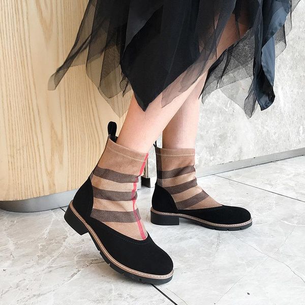 boots genuine leather low heels round toe women shoes patchwork black khaki winter autumn ankle striped lattice
boots genuine leather low heels round toe women shoes patchwork black khaki winter autumn ankle striped lattice