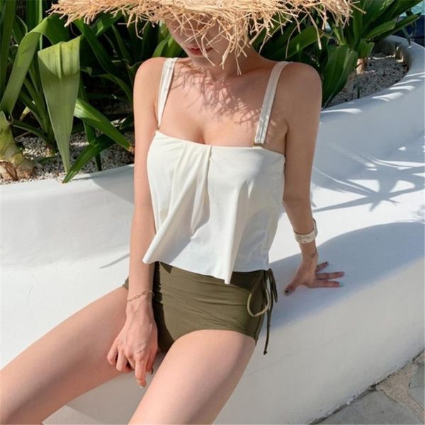 women's swimwear ruffle bikini women solid crop swimsuit high waist biquini pleated bikinis push up bathing suit pad bandeau korean, White;black
women's swimwear ruffle bikini women solid crop swimsuit high waist biquini pleated bikinis push up bathing suit pad bandeau korean, White;black