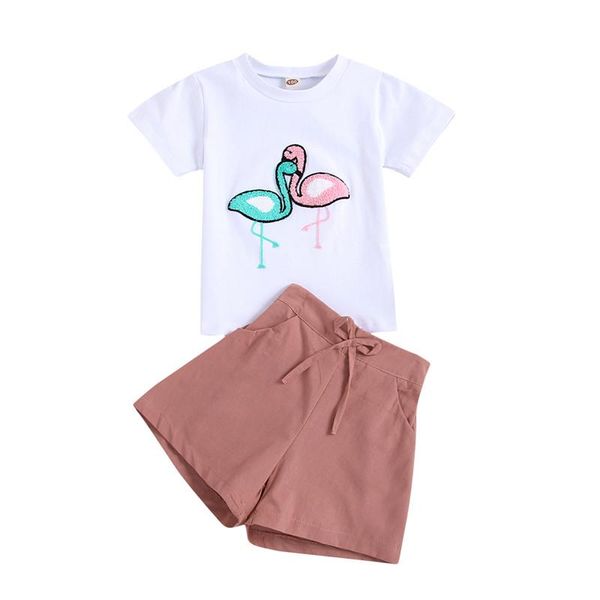 clothing sets 2 pcs baby girls summer outfits, grus japonensis pattern short sleeve t-shirt + solid color shorts with drawstring, pocket, White
clothing sets 2 pcs baby girls summer outfits, grus japonensis pattern short sleeve t-shirt + solid color shorts with drawstring, pocket, White