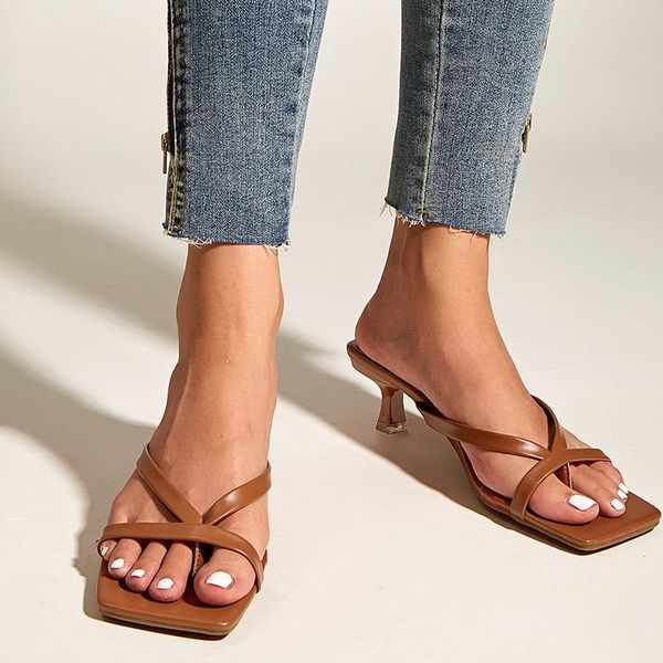 slippers 2021 female thin heels flip flops summer women square toe sandals shoes fashion casual ladies, Black
slippers 2021 female thin heels flip flops summer women square toe sandals shoes fashion casual ladies, Black