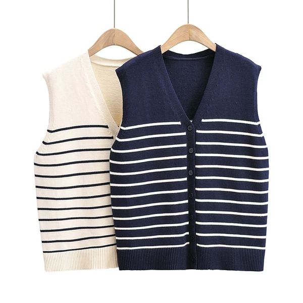 spring summer women sweater vest coat fashion knitted v-neck striped waistcoat oversized female jacket 210524, Black;white
spring summer women sweater vest coat fashion knitted v-neck striped waistcoat oversized female jacket 210524, Black;white