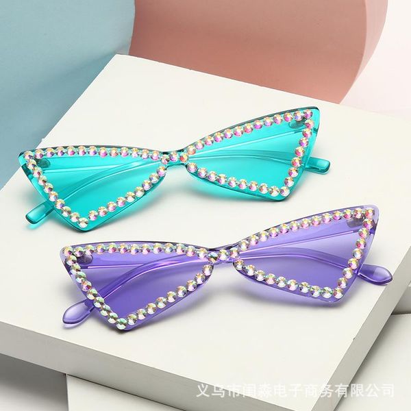 sunglasses candy colors fashion bling rhinestone triangle small frame vintage cat eye rimless sun glasses eyewear for female, White;black
sunglasses candy colors fashion bling rhinestone triangle small frame vintage cat eye rimless sun glasses eyewear for female, White;black