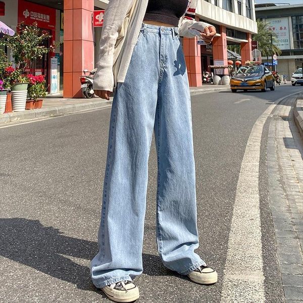 wide leg high waist loose women jeans and thin pants casual straight, Blue
wide leg high waist loose women jeans and thin pants casual straight, Blue