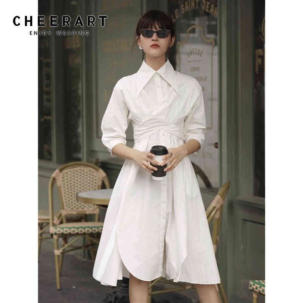 autumn white button up shirt dress women half sleeve bandage tunic collar designer clothing 210427, Black;gray
autumn white button up shirt dress women half sleeve bandage tunic collar designer clothing 210427, Black;gray