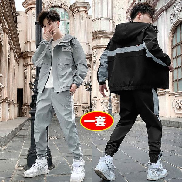 men's tracksuits tracksuit set hooded loose jacket+pants sporting suit two piece male hip hop streetwear big pocket workwear men clothi, Gray
men's tracksuits tracksuit set hooded loose jacket+pants sporting suit two piece male hip hop streetwear big pocket workwear men clothi, Gray
