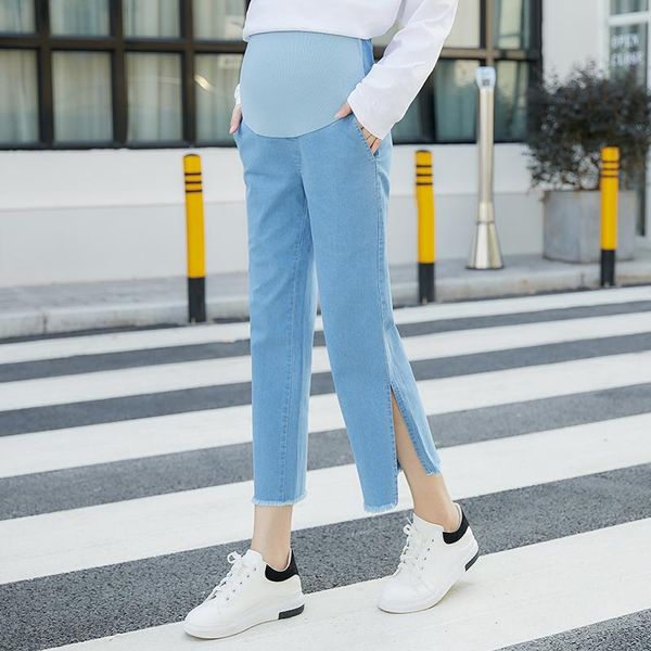 maternity bottoms 517# pants summer split jeans belly support elastic waist trousers, White
maternity bottoms 517# pants summer split jeans belly support elastic waist trousers, White