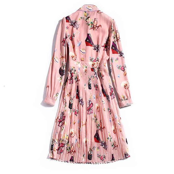 elegant female spring runway fashion print plied bow collar party femme princess sweet pink dress, Black;gray
elegant female spring runway fashion print plied bow collar party femme princess sweet pink dress, Black;gray