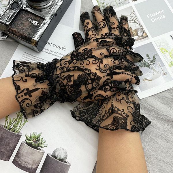 five fingers gloves women halloween party mesh full finger cross skull black lace summer stretch cycling driving sunscreen mittens r44, Blue;gray
five fingers gloves women halloween party mesh full finger cross skull black lace summer stretch cycling driving sunscreen mittens r44, Blue;gray