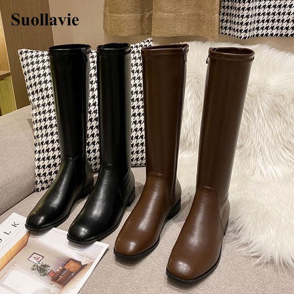 boots suollavie 2021 flock leather women mid-calf square toe high heels autumn woman shoes winter boot, Black
boots suollavie 2021 flock leather women mid-calf square toe high heels autumn woman shoes winter boot, Black