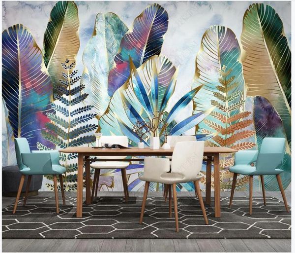 custom po wallpaper for walls 3 d murals european tropical plant leaves light luxury watercolor hand painted wall mural decor wallpapers
custom po wallpaper for walls 3 d murals european tropical plant leaves light luxury watercolor hand painted wall mural decor wallpapers