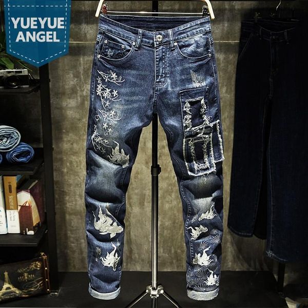 fashion embroidery jeans mens personality patch skinny elastic pencil pants distressed straight denim male casual trousers men's, Blue
fashion embroidery jeans mens personality patch skinny elastic pencil pants distressed straight denim male casual trousers men's, Blue