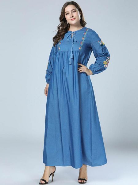 ethnic clothing muslim denim dress abayas for women blue jeans embroidery tassel dresses arabic dubai islamic ladies big size 4xl, Red
ethnic clothing muslim denim dress abayas for women blue jeans embroidery tassel dresses arabic dubai islamic ladies big size 4xl, Red