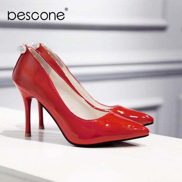 dress shoes bescone office women pumps solid shallow metal decoration super high thin heels handmade slip-on quality bo466, Black
dress shoes bescone office women pumps solid shallow metal decoration super high thin heels handmade slip-on quality bo466, Black