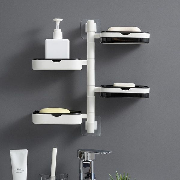 soap dishes rotatable box, wall-mounted, non-perforated, drainable toilet, bathroom storage, rack, daily double three-layer black
soap dishes rotatable box, wall-mounted, non-perforated, drainable toilet, bathroom storage, rack, daily double three-layer black