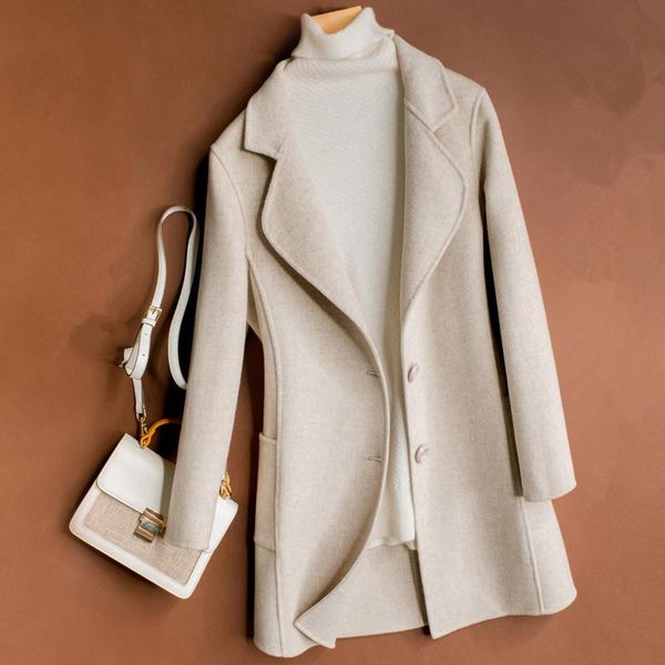women's wool & blends winter spring 100% jacket double-sided velvet coat pure woolen cloth short woman without linging cashmere, Black
women's wool & blends winter spring 100% jacket double-sided velvet coat pure woolen cloth short woman without linging cashmere, Black