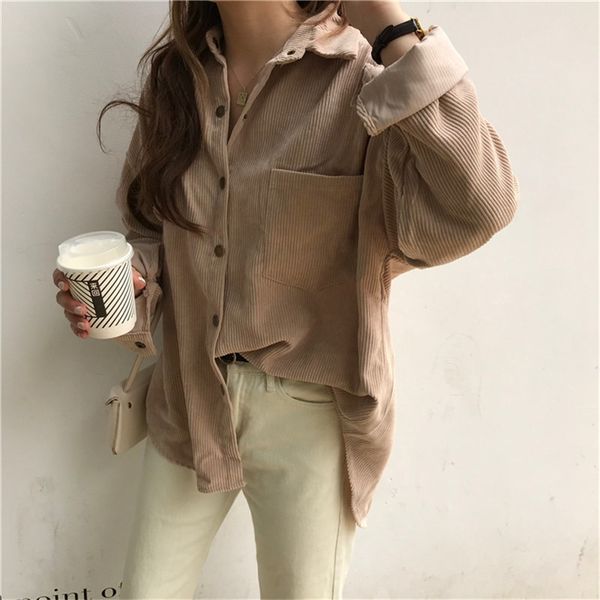retro chic spring solid loose all match stylish casual korean outwear students streetwear women shirts 210421, White
retro chic spring solid loose all match stylish casual korean outwear students streetwear women shirts 210421, White