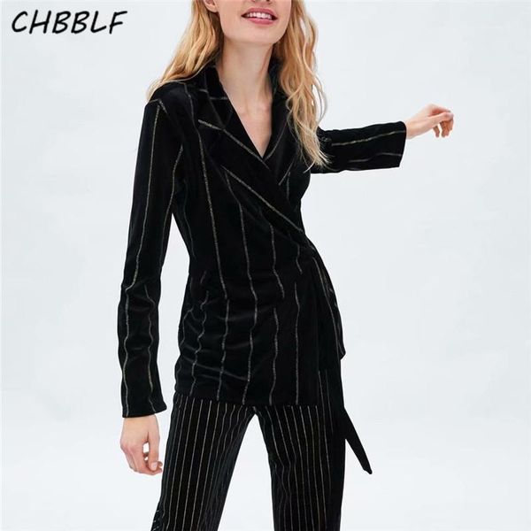 women's suits & blazers chbblf women striped blazer bow tie sashes long sleeve outerwear female casual coats dfj6573, White;black
women's suits & blazers chbblf women striped blazer bow tie sashes long sleeve outerwear female casual coats dfj6573, White;black