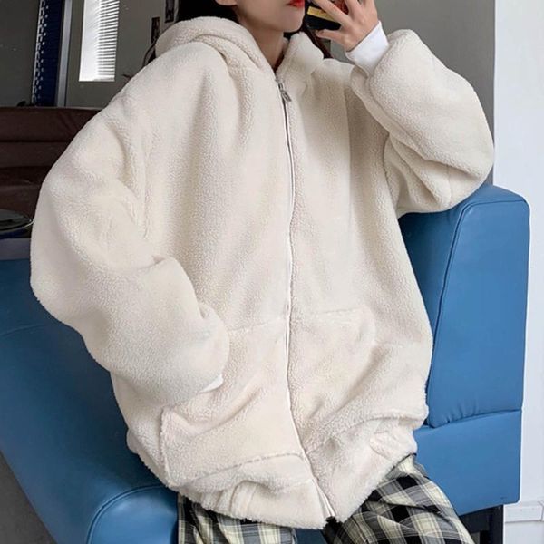 women's jackets winter jacket women solid color zipper pocket lovely ears lamb harajuku cashmere hooded coat clothing 2021, Black;brown
women's jackets winter jacket women solid color zipper pocket lovely ears lamb harajuku cashmere hooded coat clothing 2021, Black;brown
