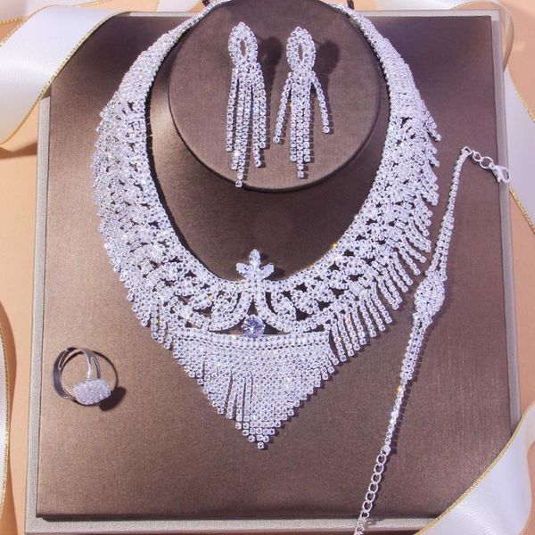 earrings & necklace 2021 set tassel bridal ornaments wedding dress accessories, Silver
earrings & necklace 2021 set tassel bridal ornaments wedding dress accessories, Silver