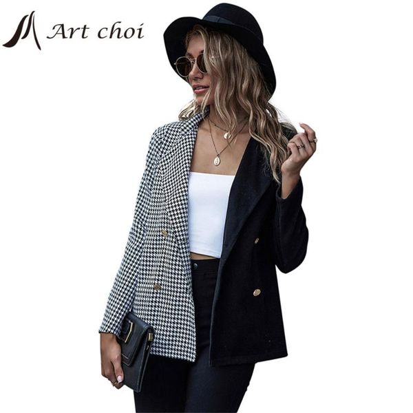 women tweed plaid blazers jackets fashion autumn work office lady suit slim double breasted business vintage female coat talever women', White;black
women tweed plaid blazers jackets fashion autumn work office lady suit slim double breasted business vintage female coat talever women', White;black